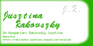 jusztina rakovszky business card